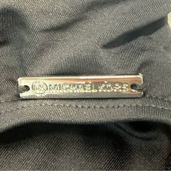 NWT | Michael Kors | Ruched Cross-Back One-Piece Swimsuit | Black | Size 4 - Picture 4 of 16